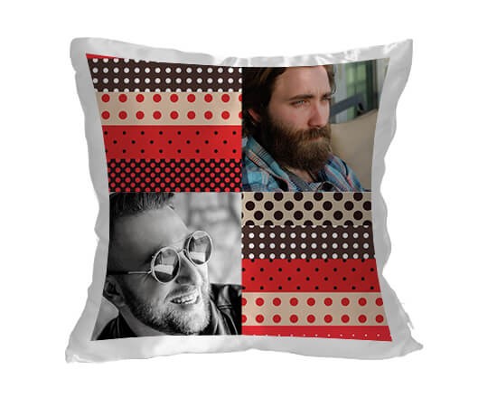 Il cuscino personalizzato con pois colorati