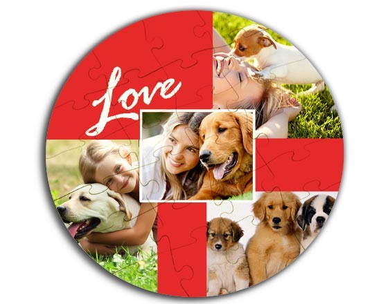 Puzzle rotondo in legno personalizzato