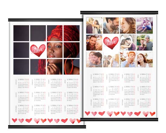 Calendario A3 pagina singola Love collage