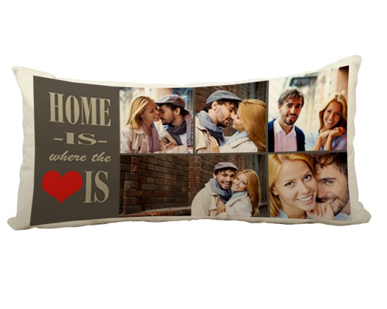 Cuscino classico canvas con grafica collage