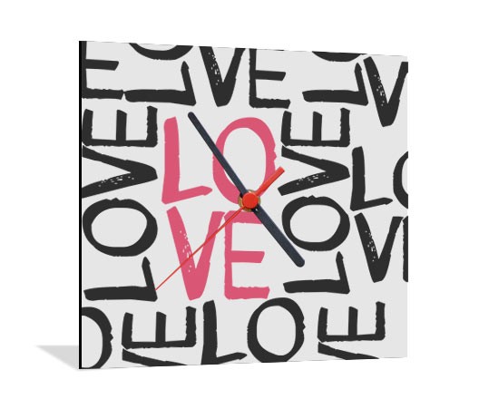 Foto orologio quadrato con scritte d'amore