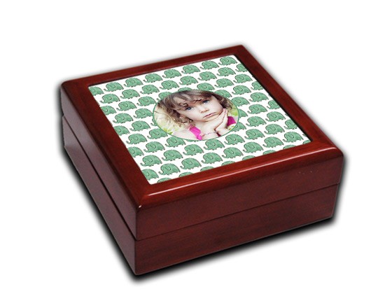 Portagioie in legno Elefantini verdi