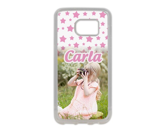 Cover Galaxy S7 in Silicone Pink stars