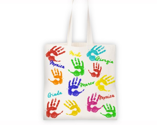 Borsa Shopping Impronte colorate