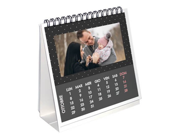 Calendario da tavolo Pois bianchi