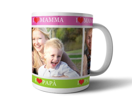 Tazza collage personalizzata con foto e testi