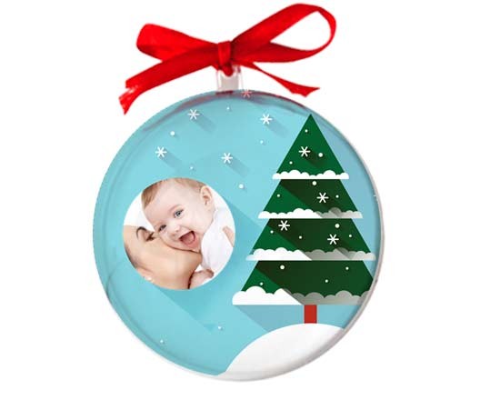 palla di natale con grafica ad alberello