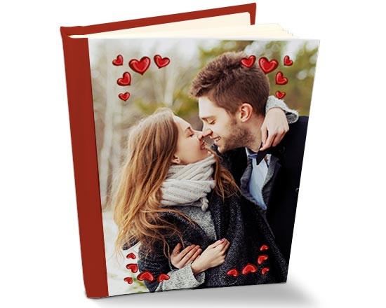 Album in pelle con copertina con cuori