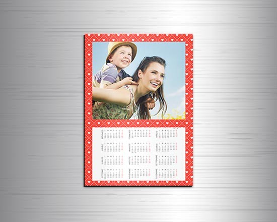 Calendario magnetico A4 Texture Cuori