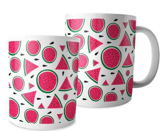 Tazza panoramica con fette di anguria