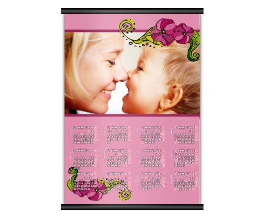 Calendario pag. singola con grafica per la mamma
