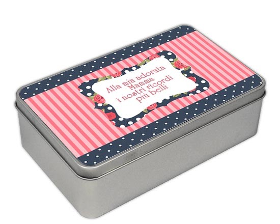 Scatola di latta rettangolare Shabby classic