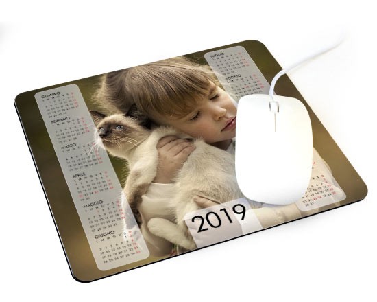 Mousepad in gomma con grafica con calendario
