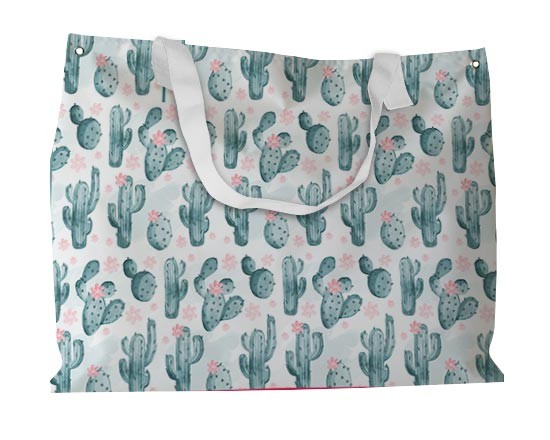 Borsa mare con cactus verdi