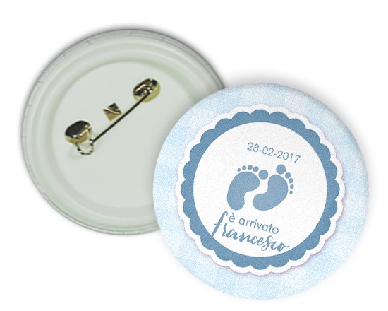 Spilla rotonda Piedini azzurri