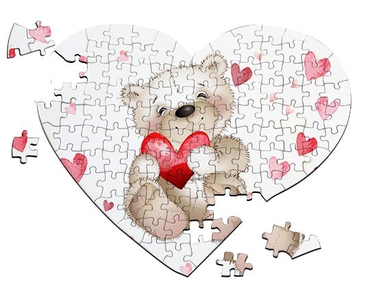 Puzzle cuore A4 Sweet teddy bear