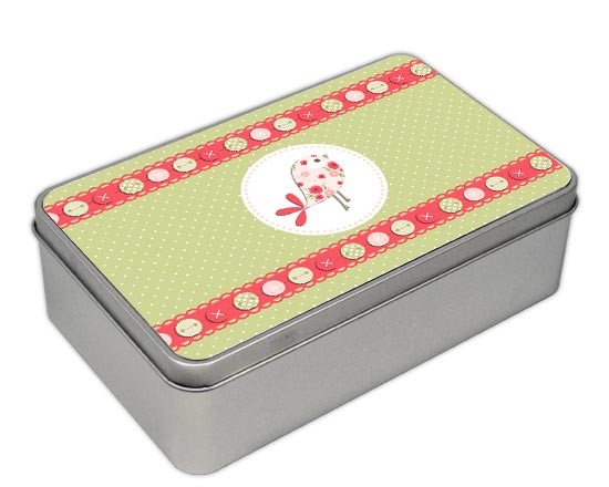 Scatola di latta rettangolare Shabby green