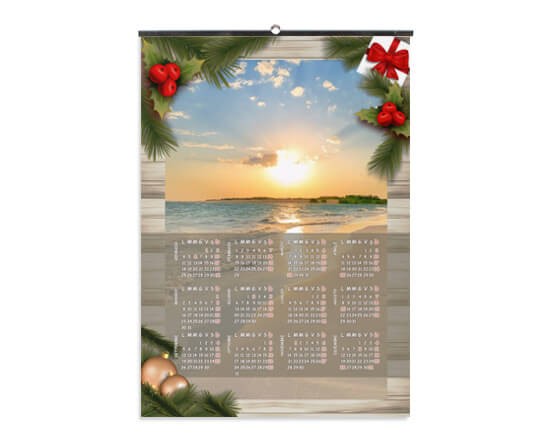 Calendario A3 Pagina Singola con grafica di natale