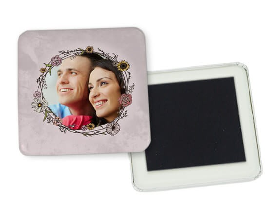 Magnete frigo con cornice di fiori