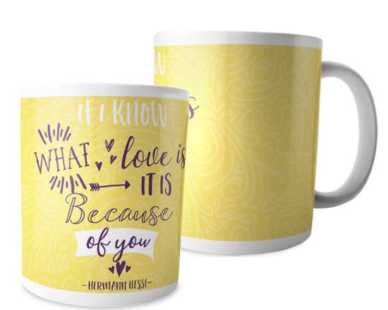 Tazza personalizzata con grafica gialla