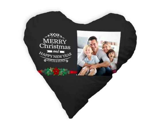 Grafica Merry Christmas Vischio per cuscino a cuore
