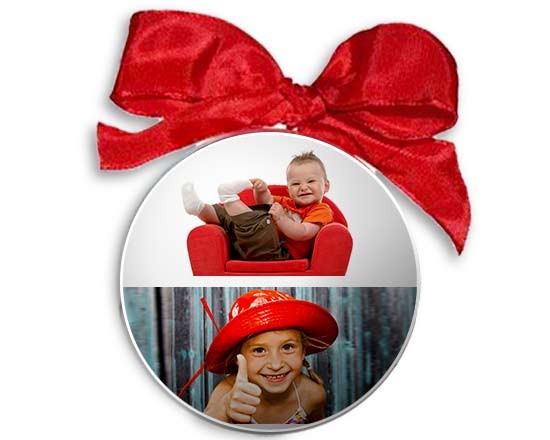 Palla di Natale personalizzata con 2 foto
