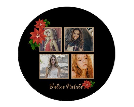 Crea puzzle rotondo Black Christmas