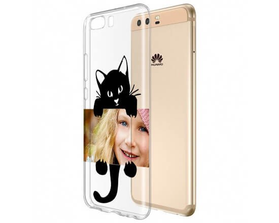 Cover trasparente Huawei P10 Black Cat