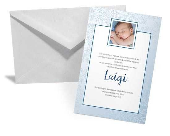 Cornice blu per decorare il tuo bigliettino