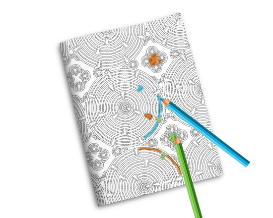 Cerchi su copertina quaderno da colorare