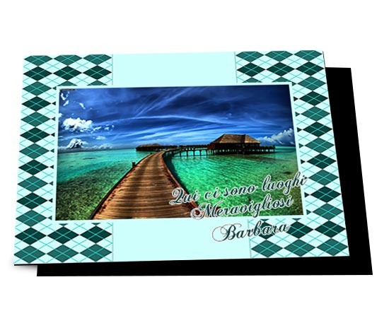 Cartolina magnetica Rombi verdi
