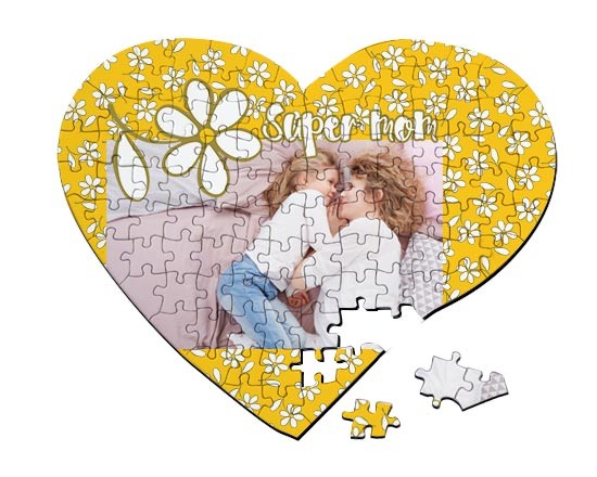 Puzzle cuore A3 Margherite