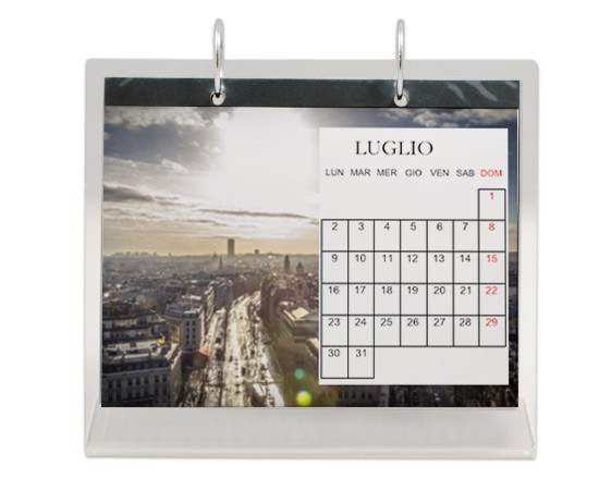 calendario in plexiglass con grafica semplice