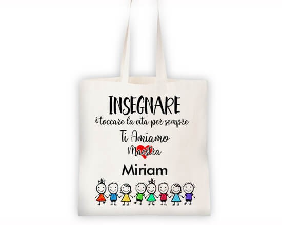 Graziosa borsa con bambini disegnati