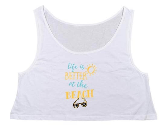 Crop top con scritta estiva
