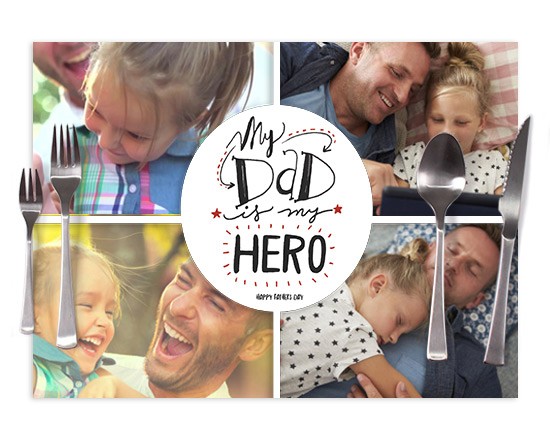 Tovaglietta in tessuto Dad is my hero