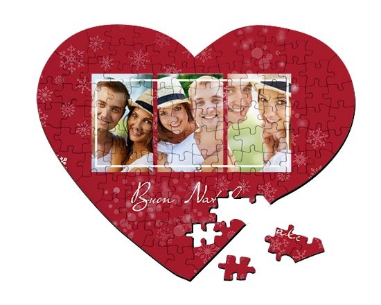 Il foto puzzle a cuore dalla stampa natalizia