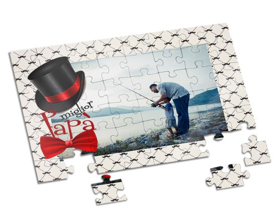 Puzzle A4 con grafica con baffi e cappello