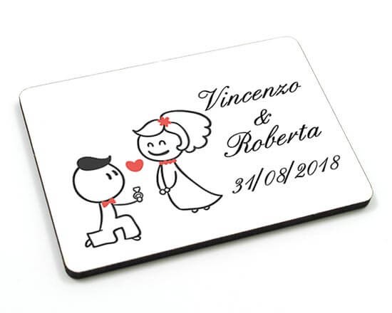 Calamita in masonite 7x5cm Wedding