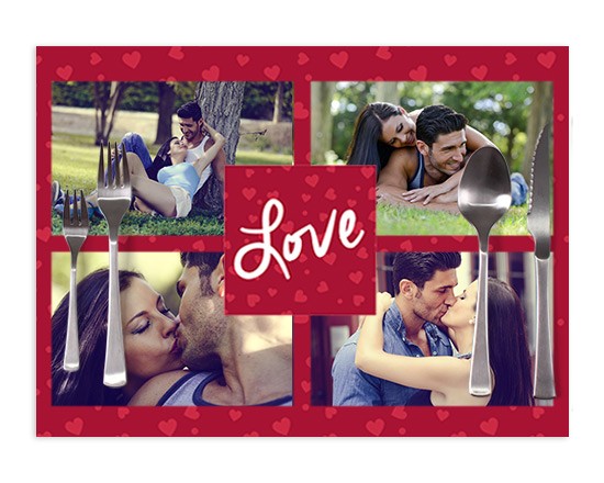 Tovaglietta in tessuto Love for collage