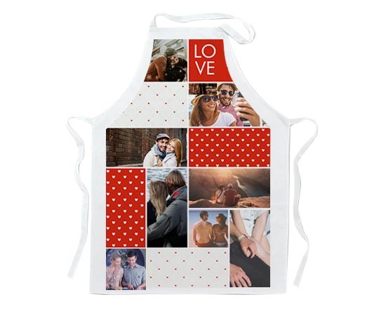 Grembiule collage personalizzato con foto per S. Valentino