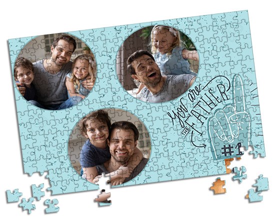 Magnifico puzzle A3 con grafica nel colore celeste