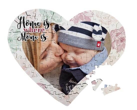 Puzzle cuore A4 Home is mom