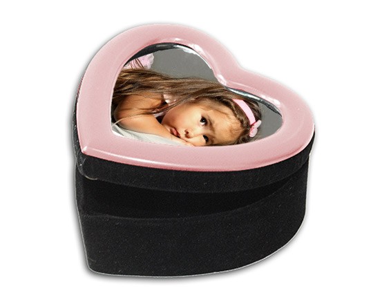 portagioie a forma di cuore, colore rosa
