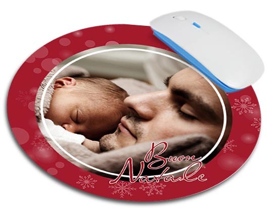 Tappetino mouse tondo Red Christmas