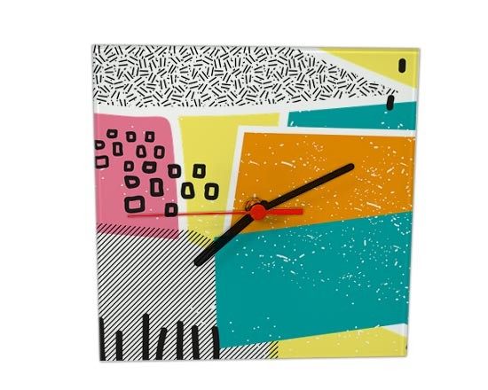 Orologio in vetro quadrato Abstract