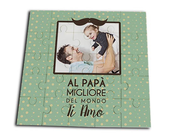 Puzzle quadrato masonite con grafica per il papà