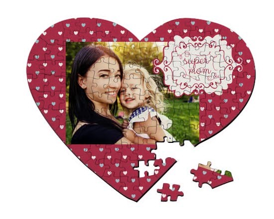 Puzzle cuore A3 Super mom