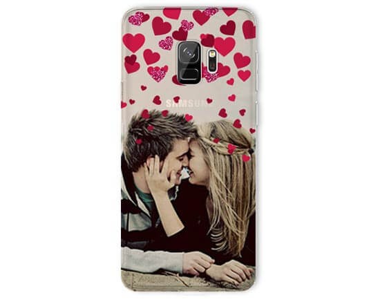 Cover trasparente Galaxy S9 Glitter hearts