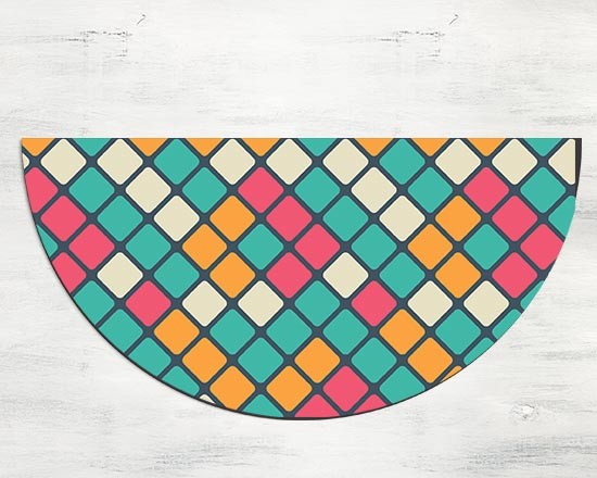 Zerbino mezzaluna con grafica colarata